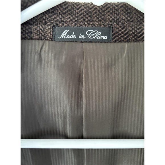 Monsieur Adolfo 46L Brown Chevron Corduroy‎ Mens Blazer Jacket Sport Coat - Picture 10 of 12